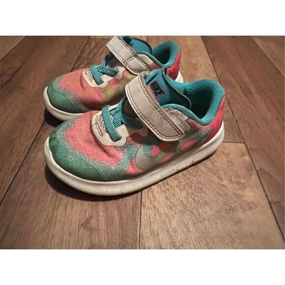 Nike Free Rn multi-Colored Toddler Tennis Shoes Size 8C - Picture 5 of 12